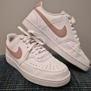 Nike Court Vision Pink & White Low Top Women's Sneakers | Size 6.5